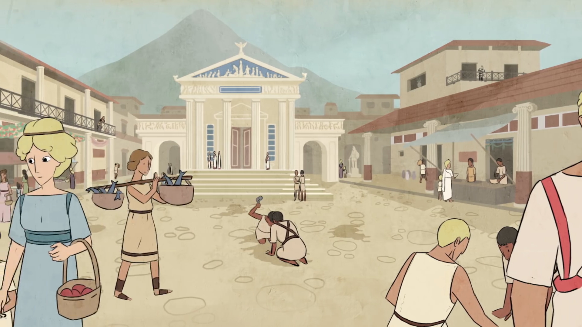 How did the Pompeii volcano turn 20,000 people into stone statues with