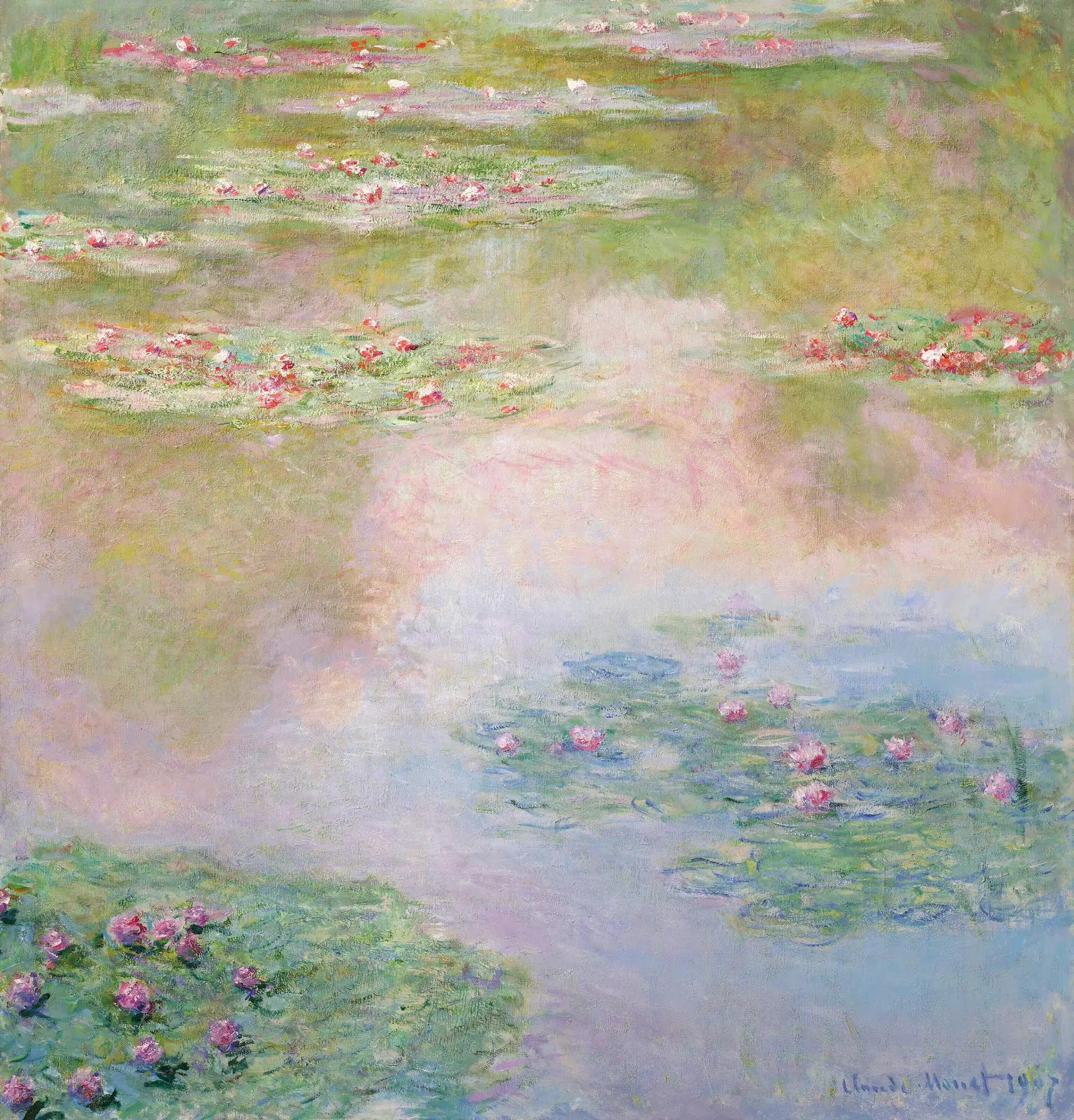 Monet's pink lotus blue lotus - iMedia