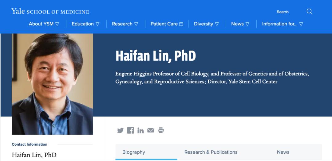 Haifan Lin, PhD < Yale School of Medicine