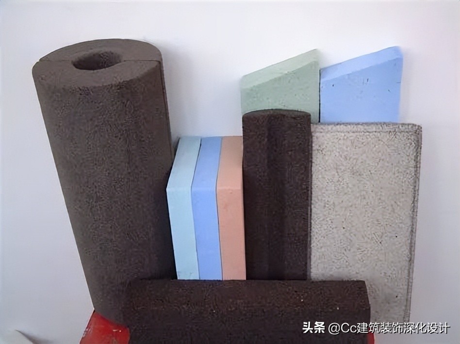 "Insulation material collection" glass wool, foam aluminum, sound
