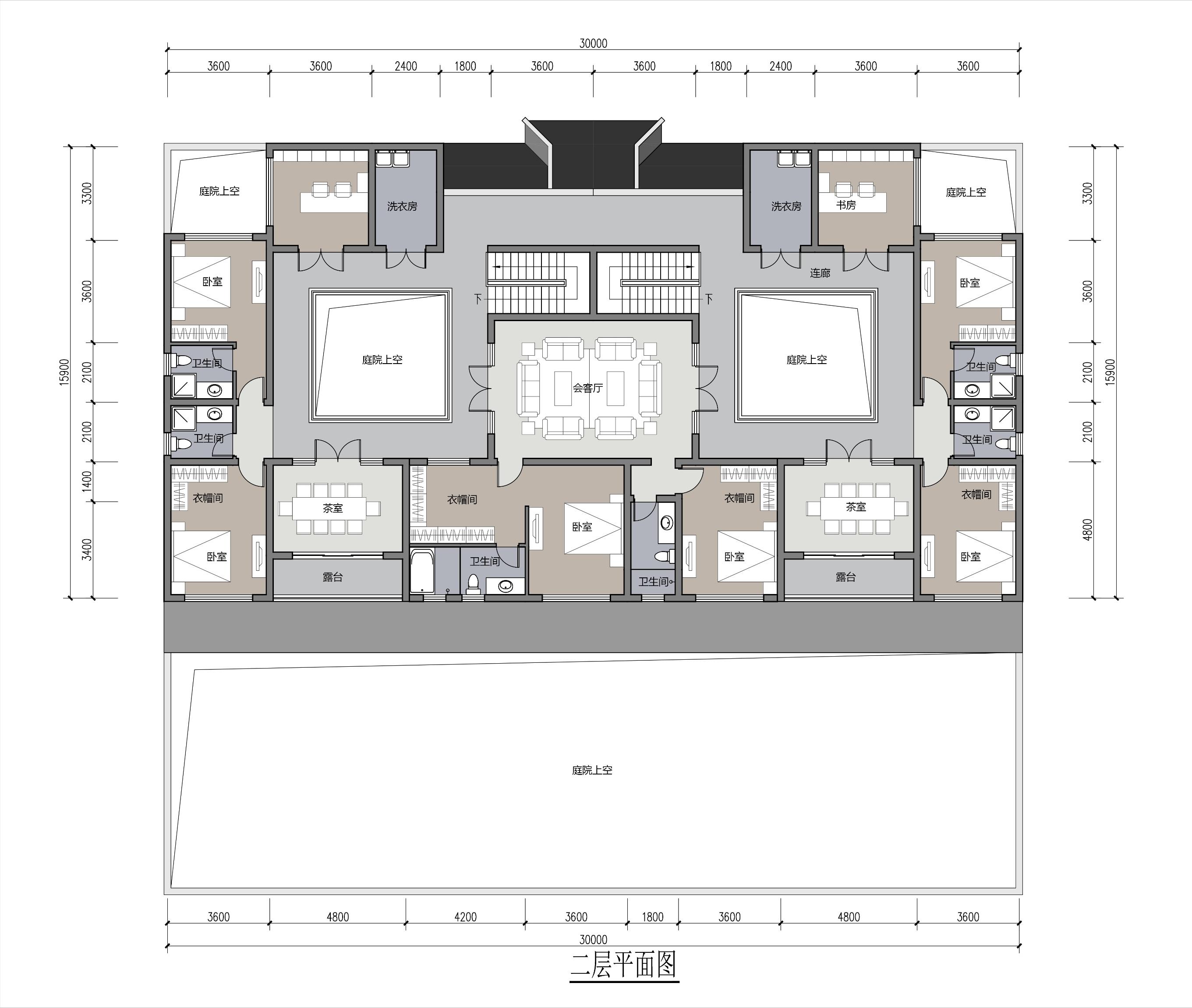 The rural compound built by the three brothers, the layout of the four ...