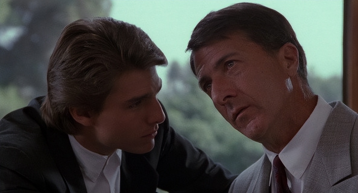 How does the movie "Rain Man" convey emotions through delicate lens language and line drawing