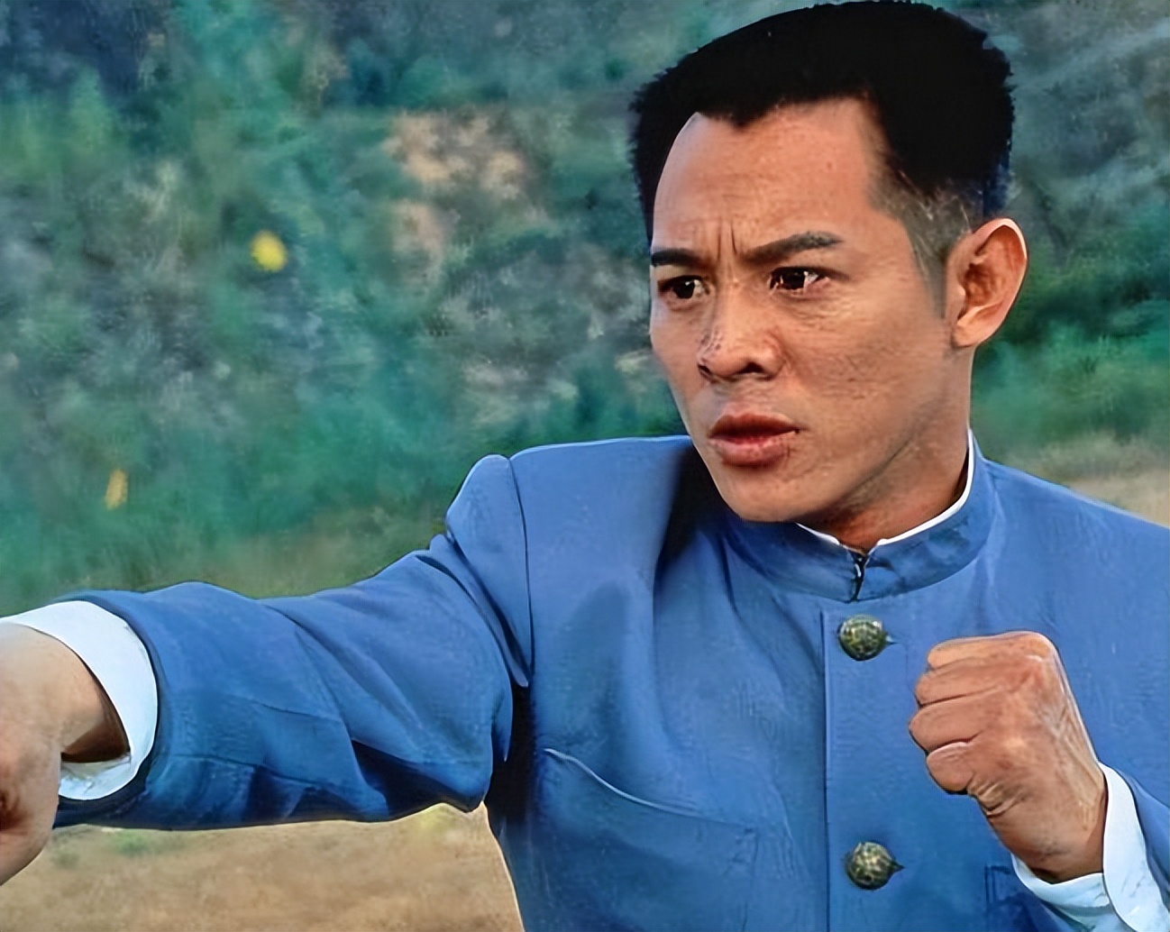 Discuss Jet Li's film career, three identities in his work, actor star