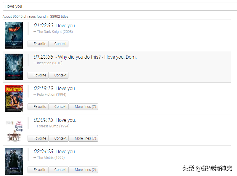 How to find video clips with the same lines?8 movie search artifacts