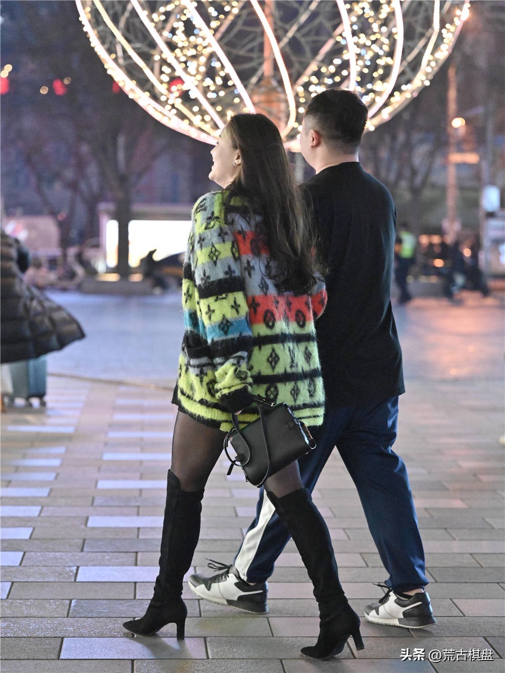 Beauties like to wear black stockings, especially in spring, when