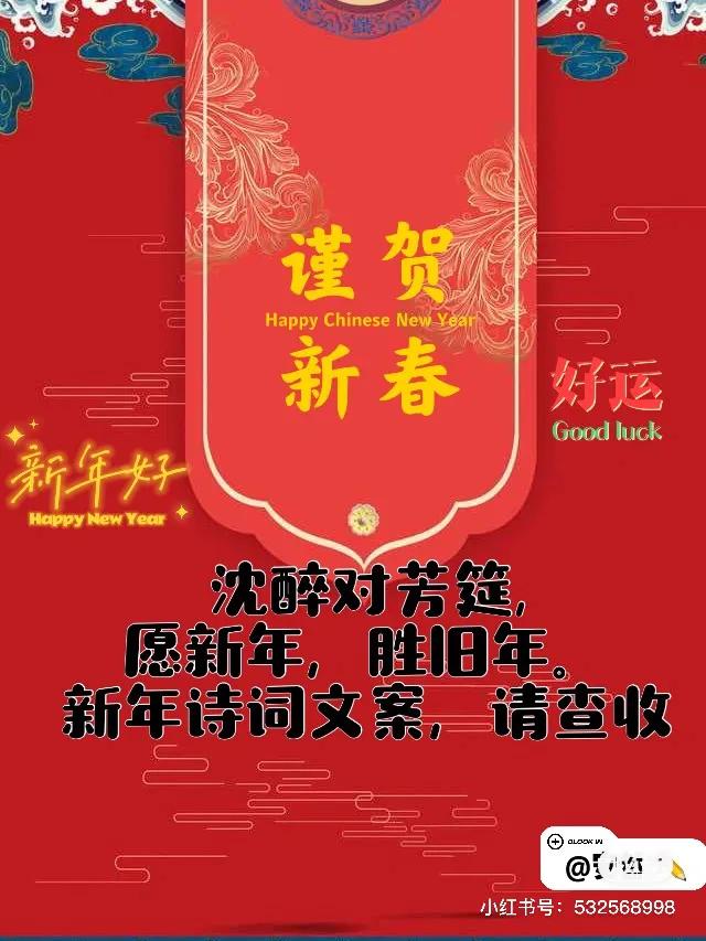 沈醉对芳筵 愿新年胜旧年 朋友圈可用的诗词文案 请查收 资讯咖