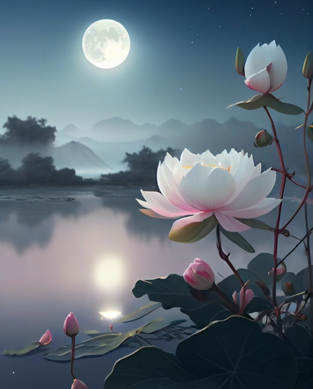 Appreciation Of Beautiful Pictures - Moonlight In The Lotus Pond - Inews