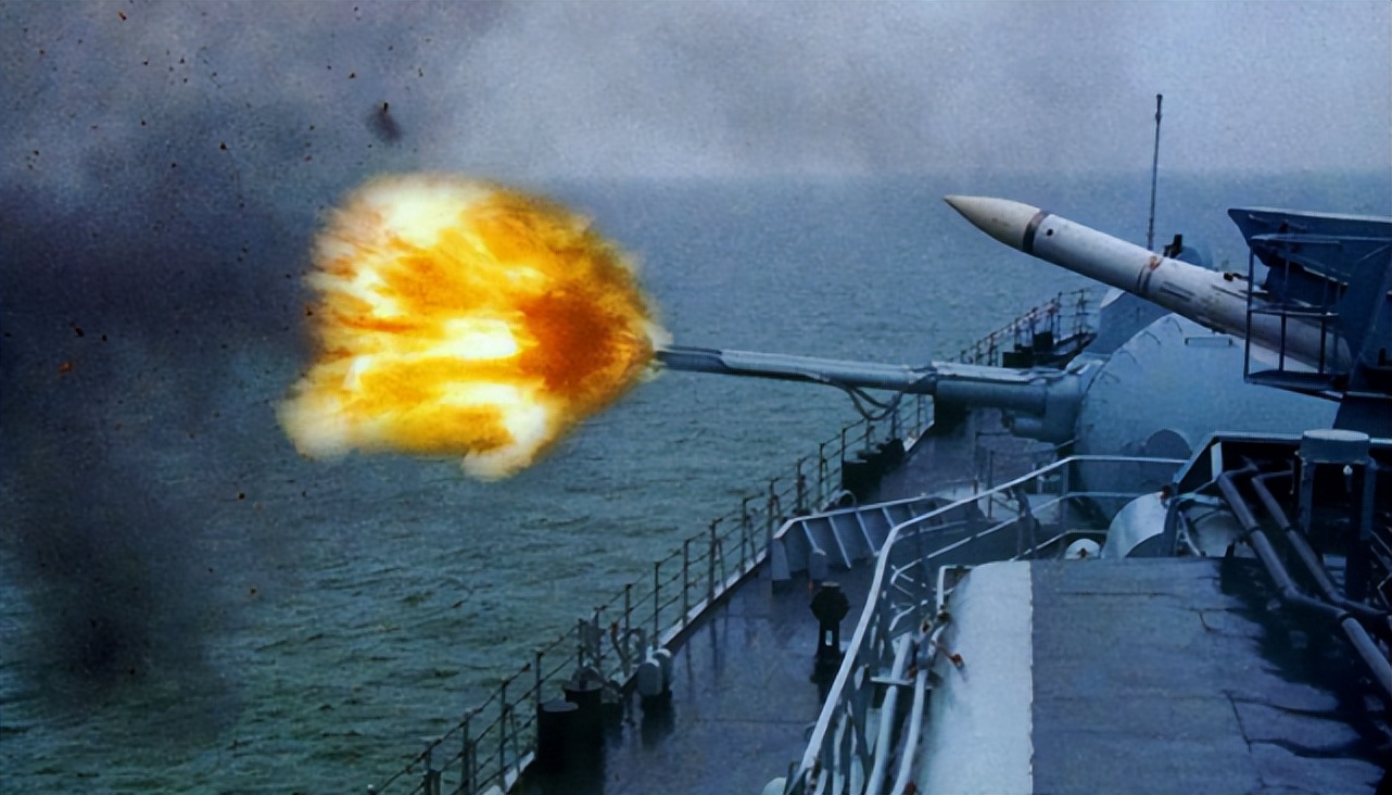 "Modern" class destroyer the mighty doublebarreled 130mm naval gun