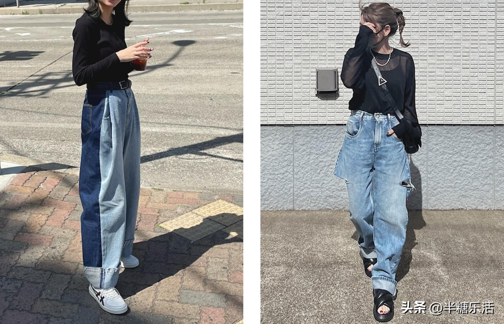 The perfect match of black top + blue denim, fashionable and unruly iNEWS