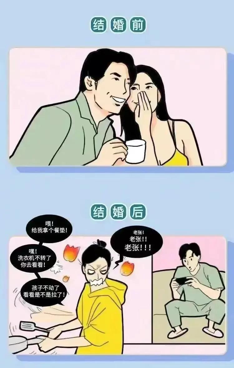 The difference between men before marriage and after marriage properly