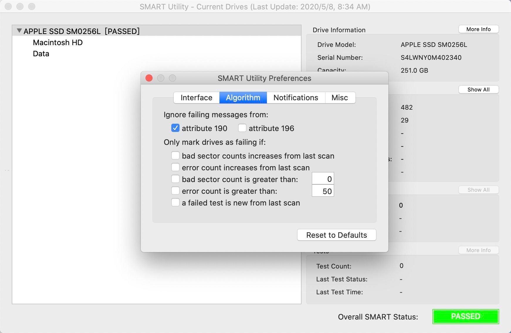 SMART Utility for mac (hard disk health monitoring tool) iNEWS