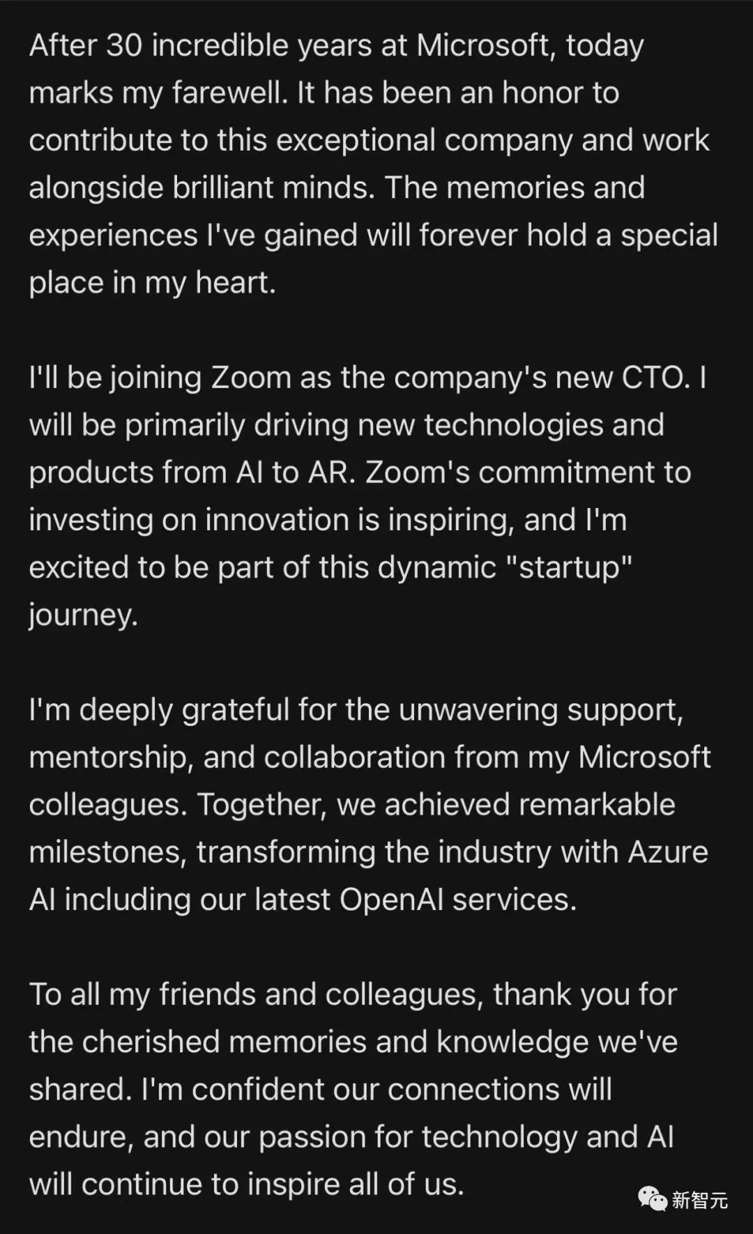 Xuedong Huang's farewell letter is released! Microsoft's 30year