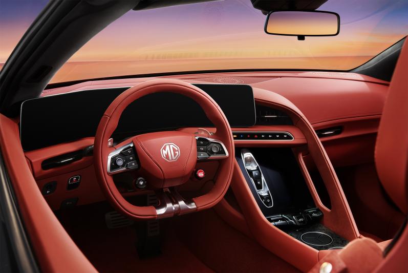 China's first open-top electric running MG Cyberster interior revealed ...