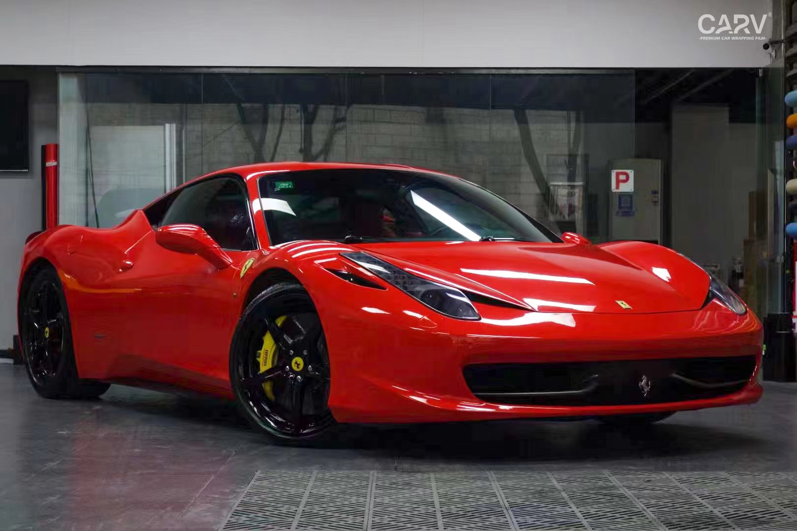 Ferrari 458 Kafu color change film Platinum Ferrari red, high ...