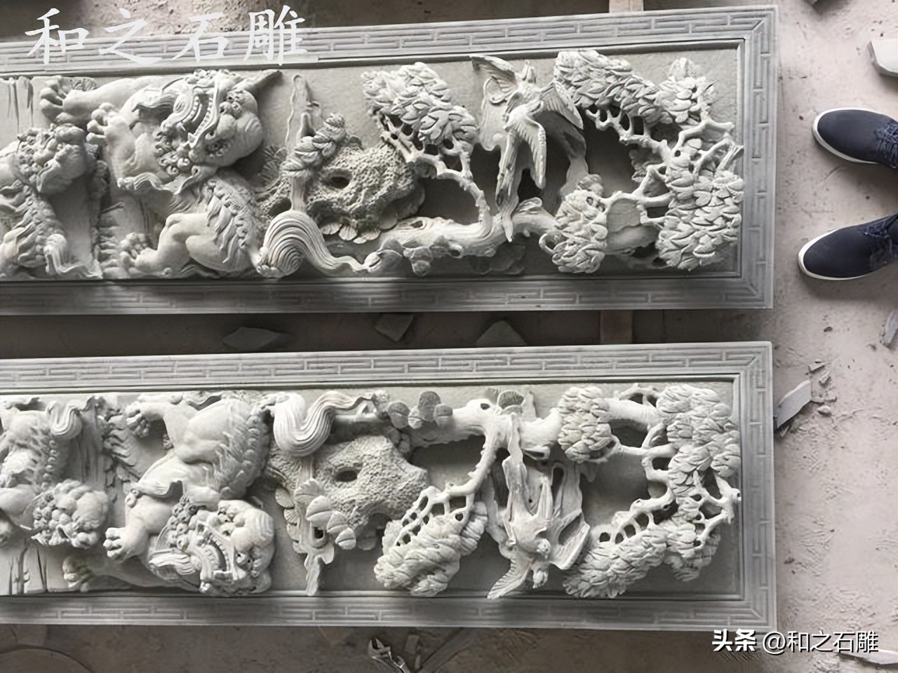 The importance of the application of temple stone carving relief to the