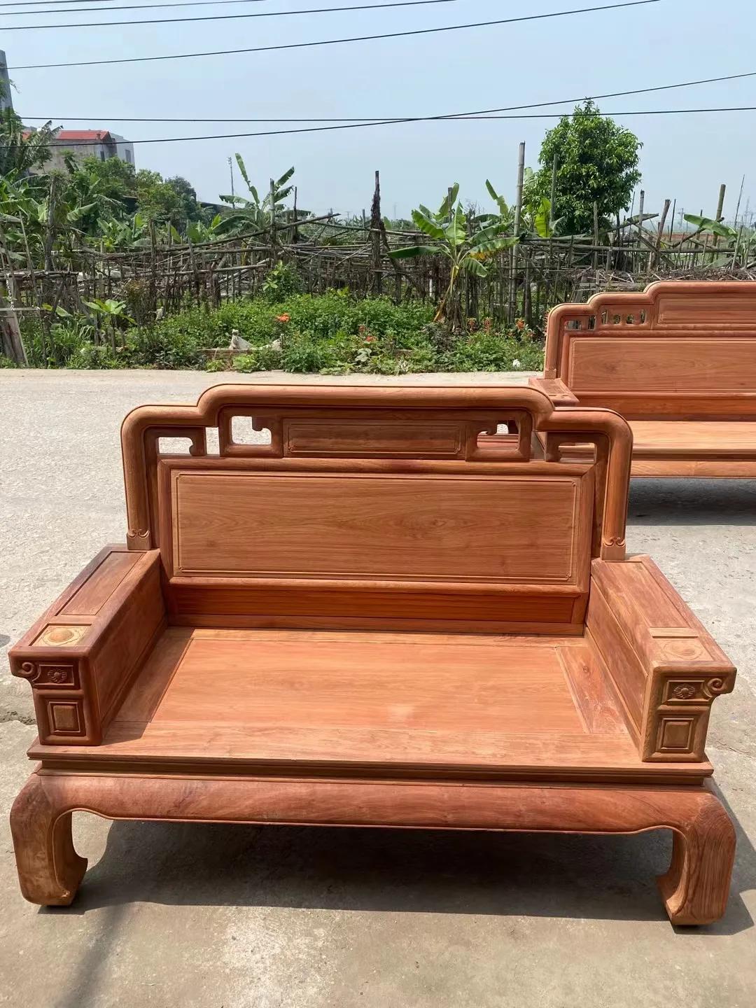 Myanmar rose pear national color Tianxiang sofa set of six, seat board