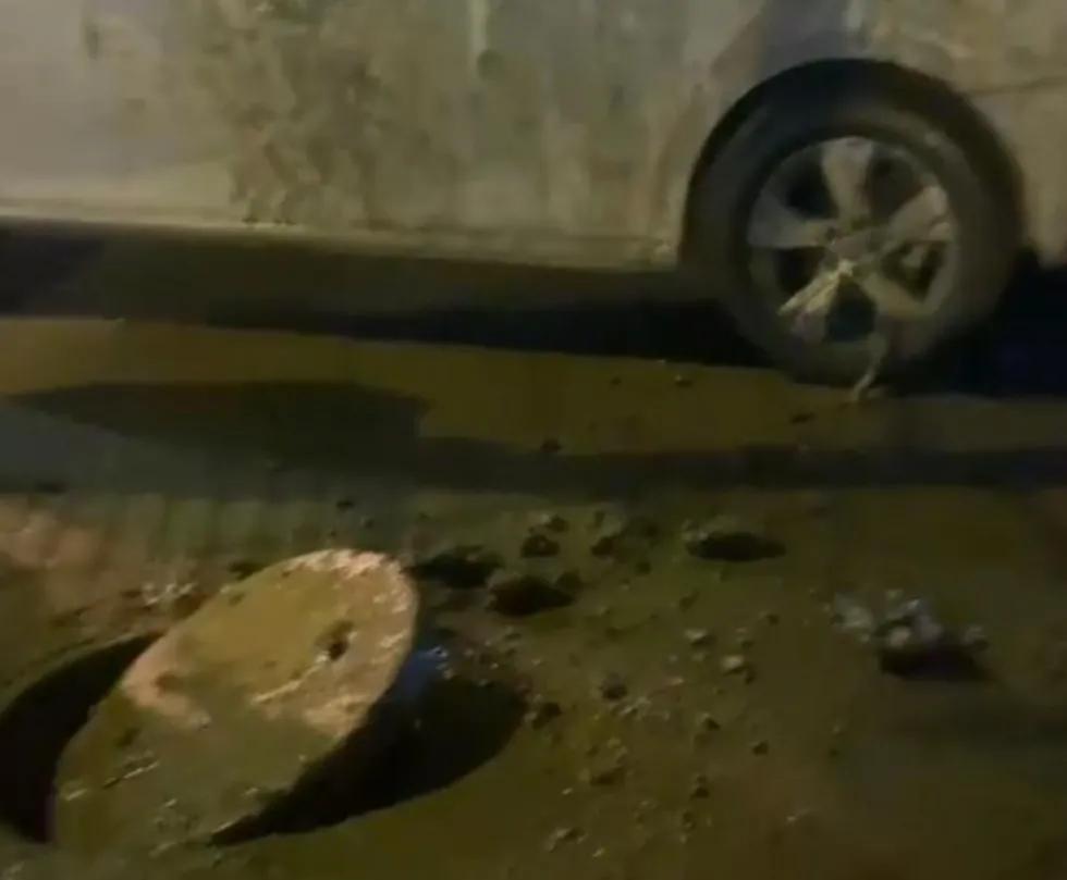 The boy set off firecrackers to blow up the manhole cover and hit the ...