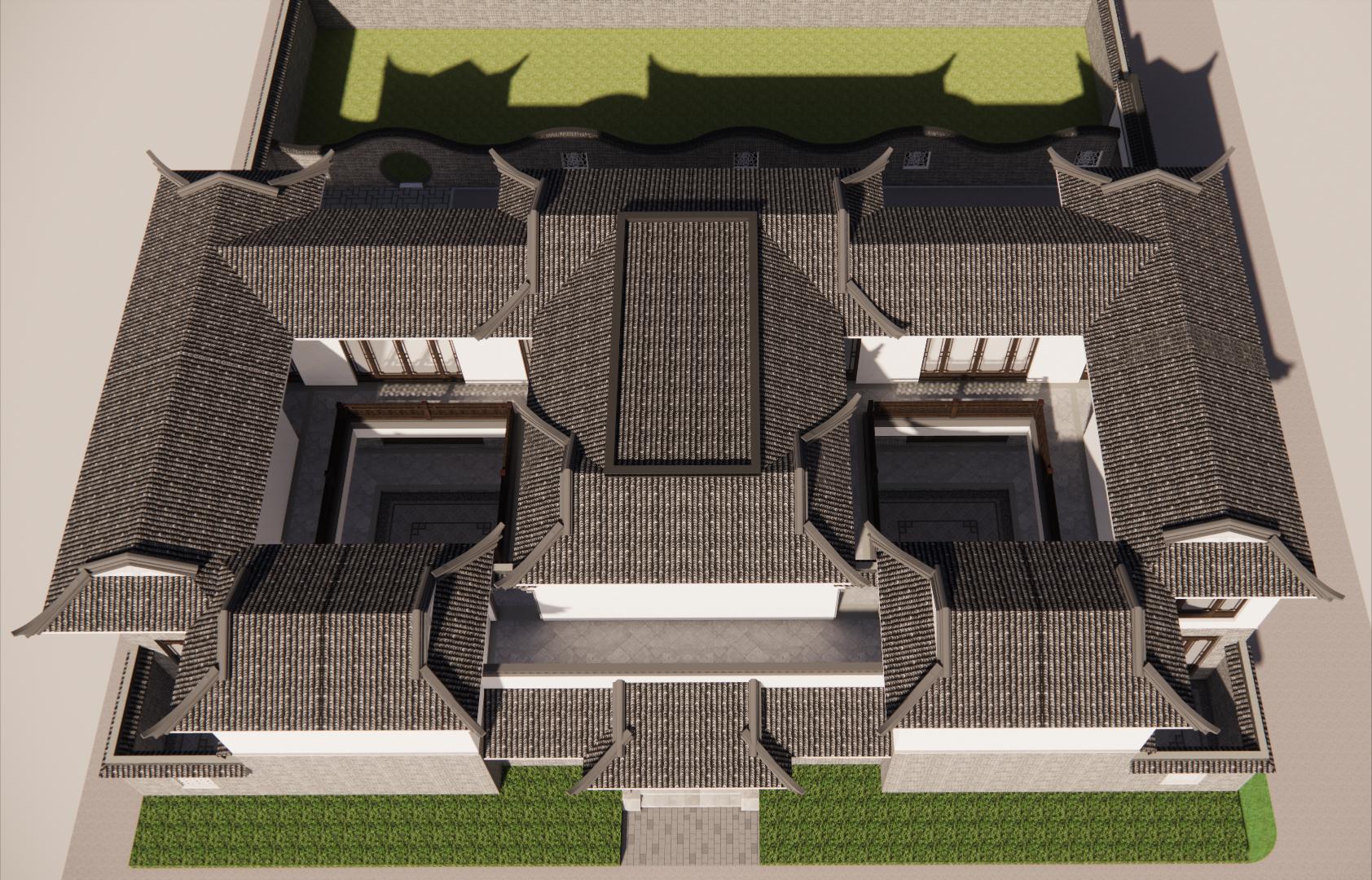 The rural compound built by the three brothers, the layout of the four ...