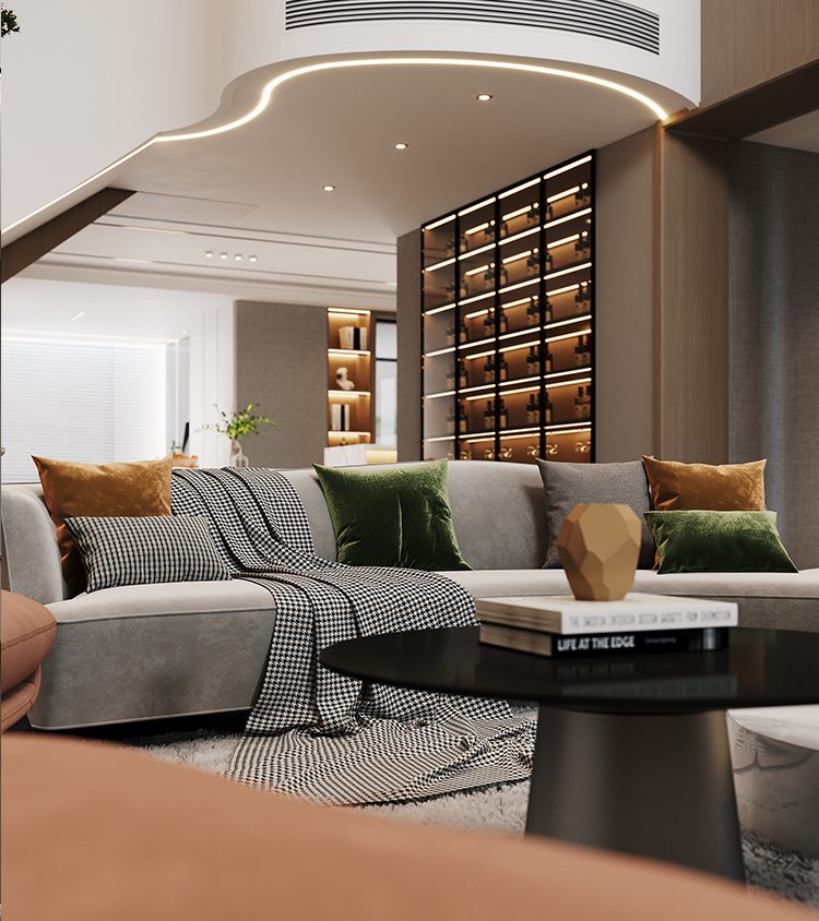 Log Style Layout The comfortable and elegant log-style design of the villa shows a sense ...