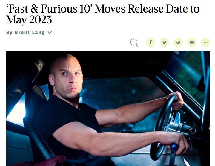 Fast & Furious 10' Moves Release Date to May 2023