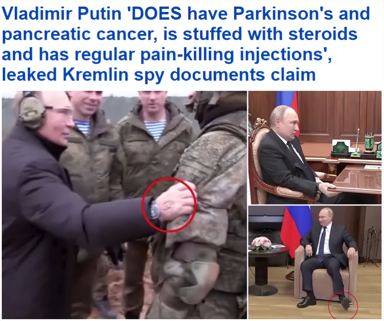 British Media Putin Suffers From Two Diseases Parkinsons And