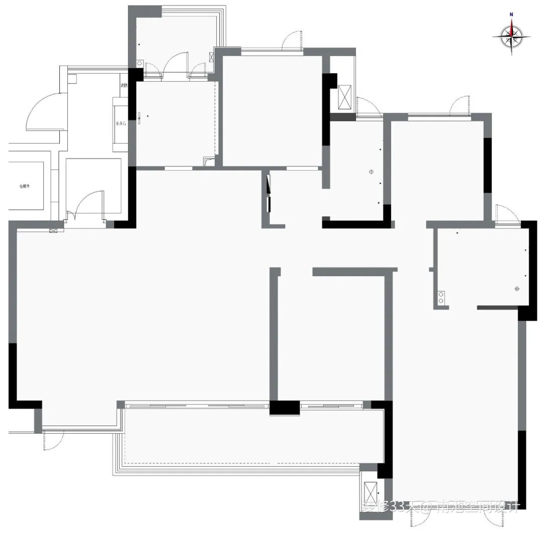 Practical 132-square-meter modern texture big three rooms - iMedia