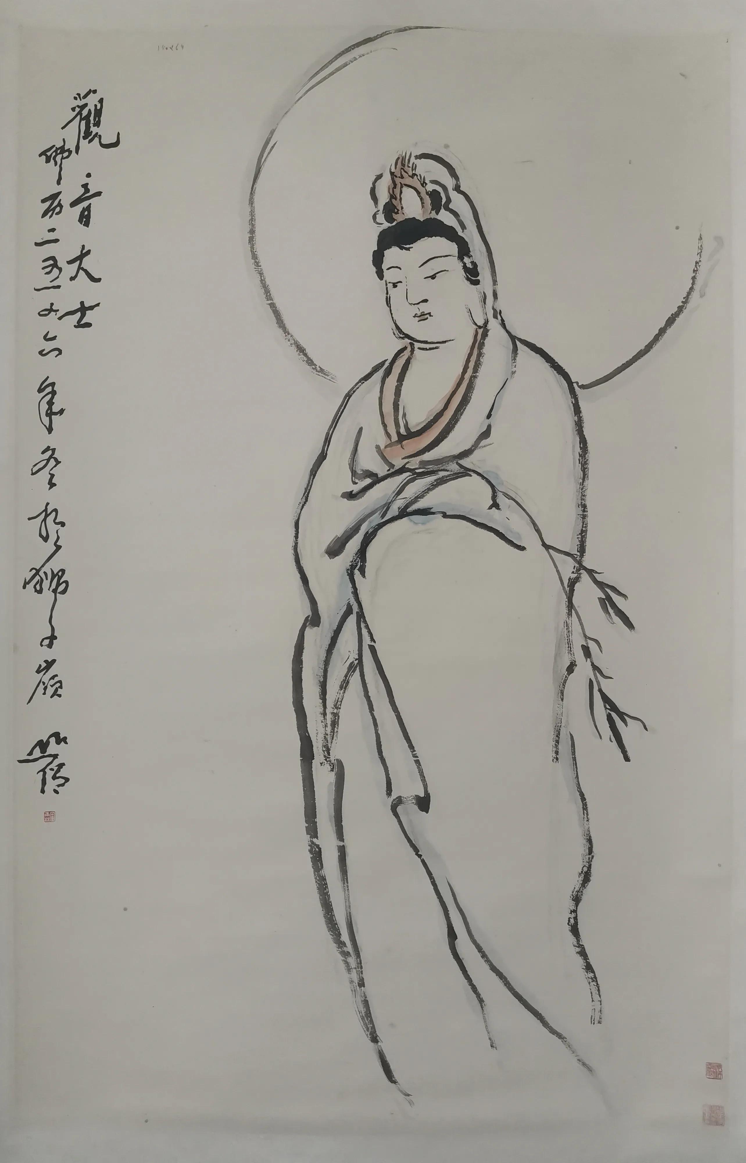 A treasure statue of "Kuan Yin Da Shi" painted by a "mountain monk