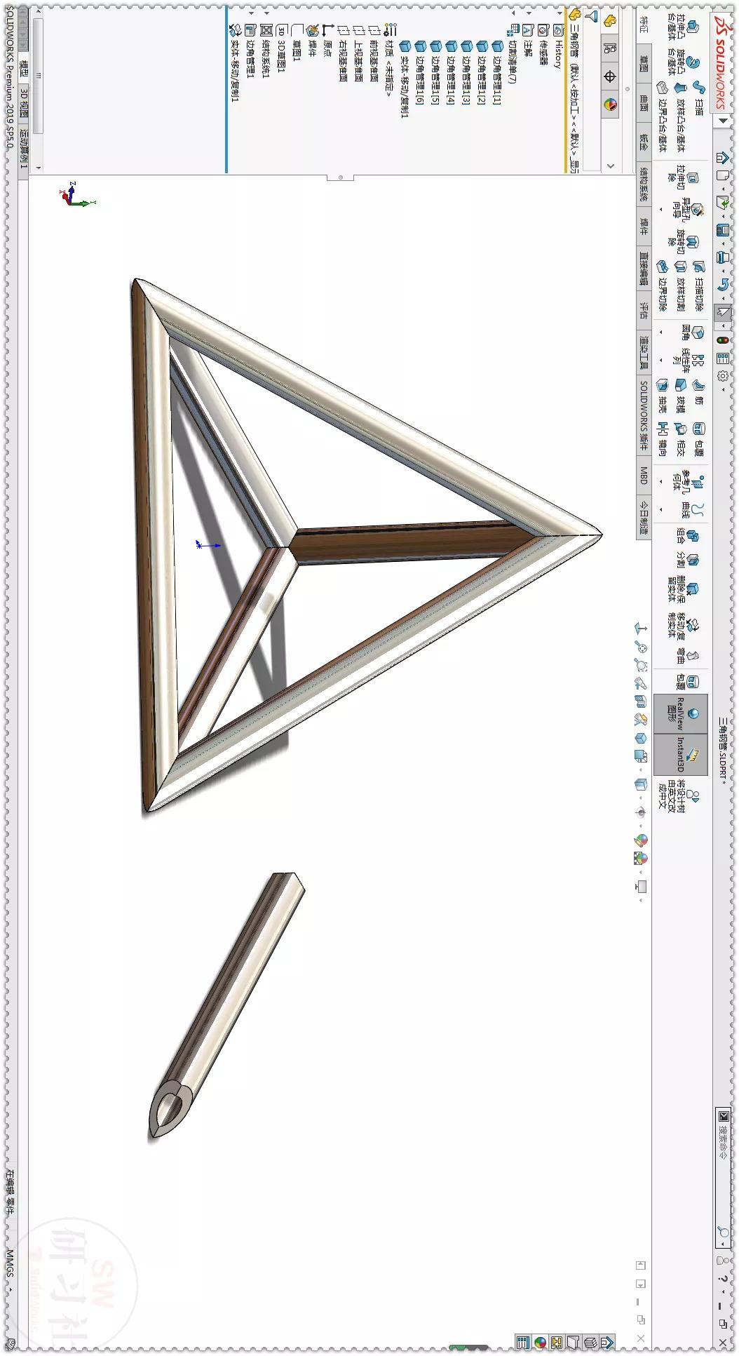 Solidworks Pro Triangle Drawing SolidWorks draws a triangular steel pipe, it is much simpler to use the ...