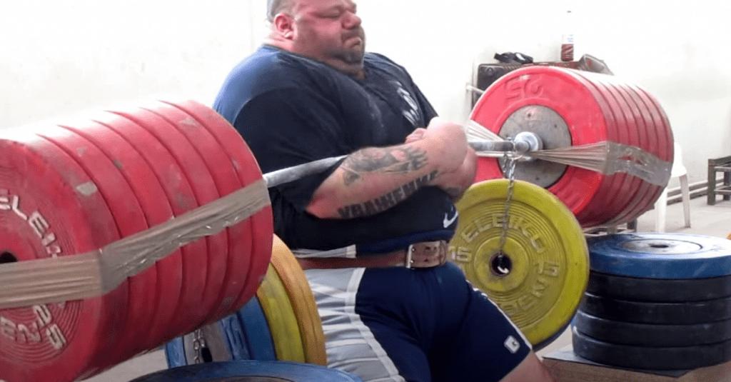 "Greek Grizzly" 120kg barbell does 14 curls, trying to break the