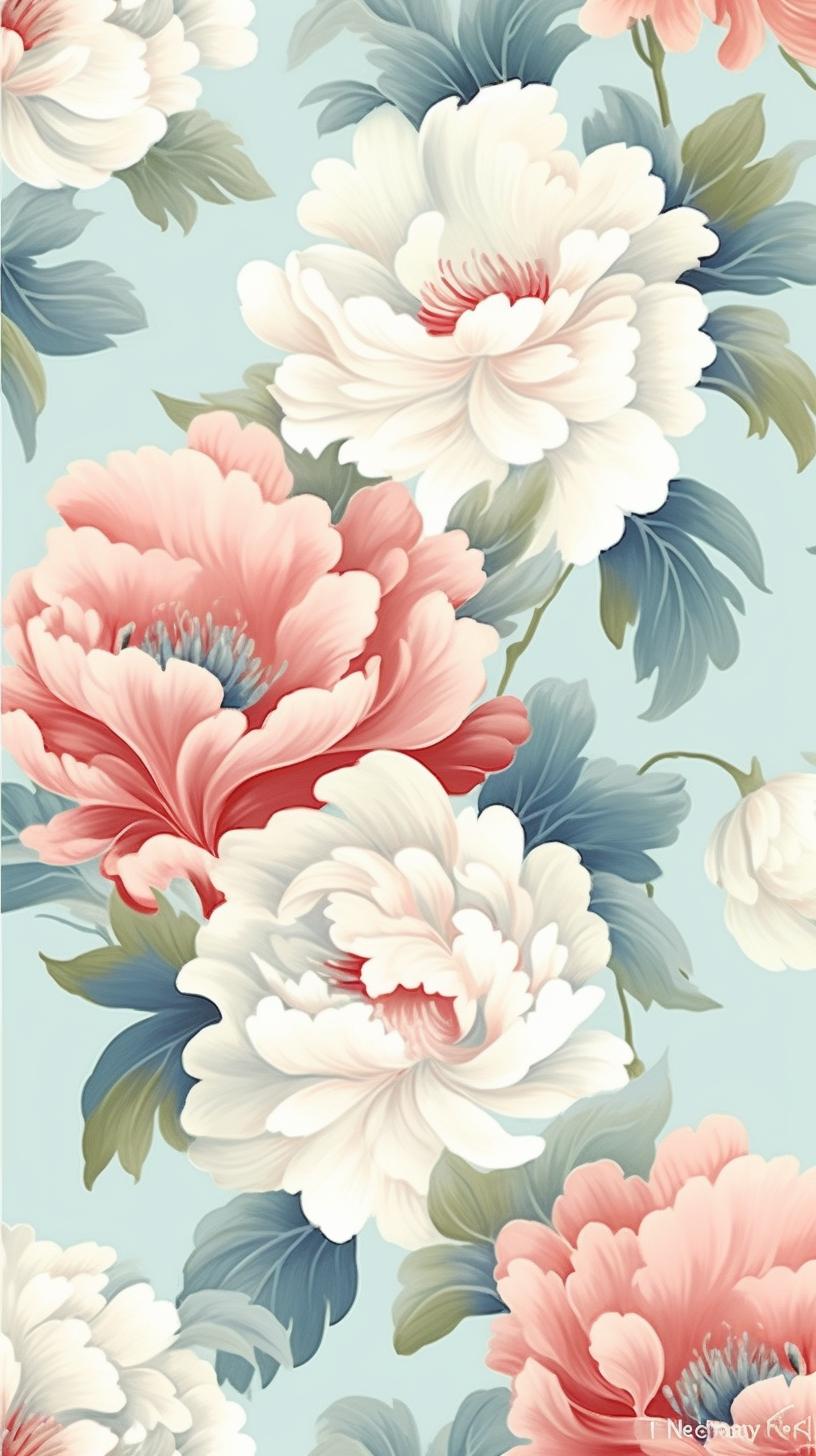 Peony wallpaper can be used as wallpaper and print design reference