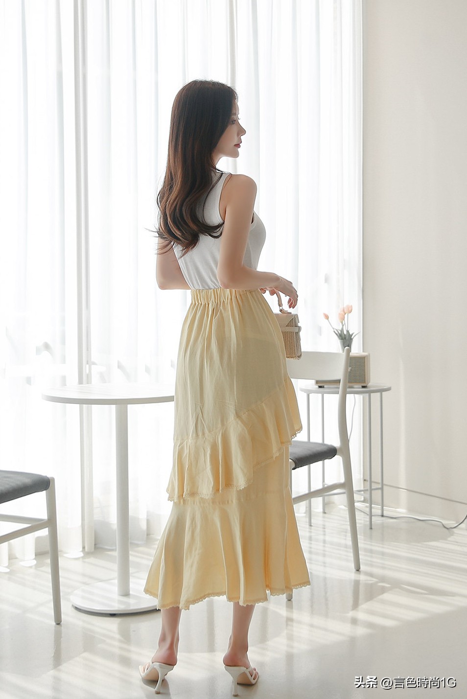Vienna pale yellow tube top soft princess dress - iNEWS