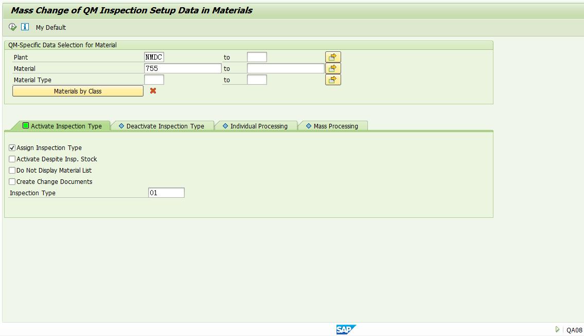 SAP RETAIL Cannot activate inspection type when creating commodity ...