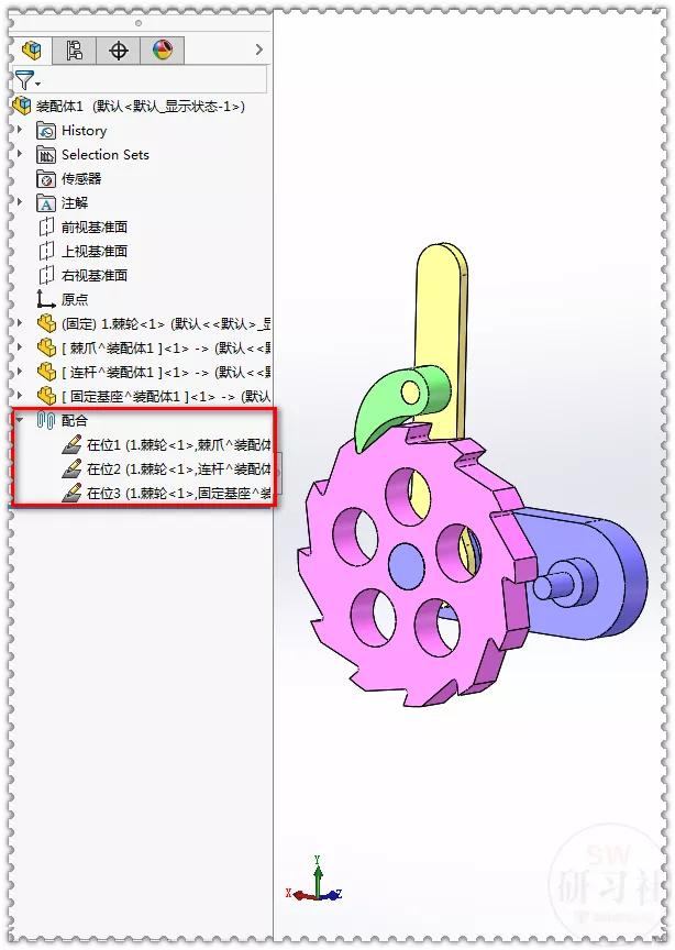 Drawing a ratchet mechanism in a SolidWorks assembly iMedia