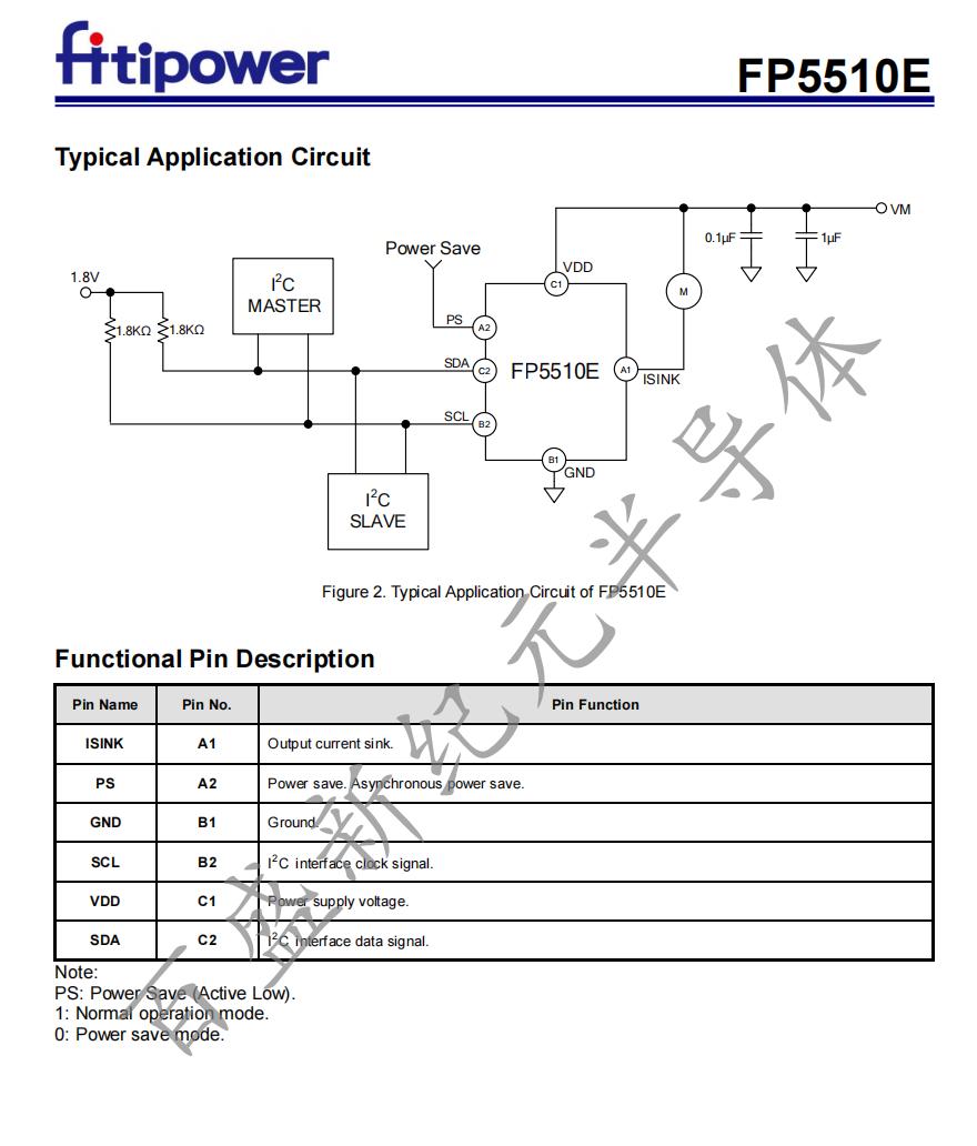 FP5510EE2 WLCSP 10bit DAC 120mA VCM driver with I²C interface iNEWS