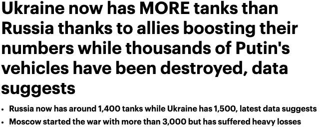 Will Ukrainian tanks outnumber Russia enough to turn the tide of the war?