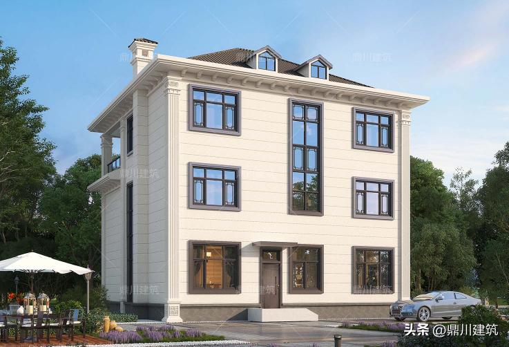 12 × 13 meters duplex villa, classic shape and appearance, build a set ...