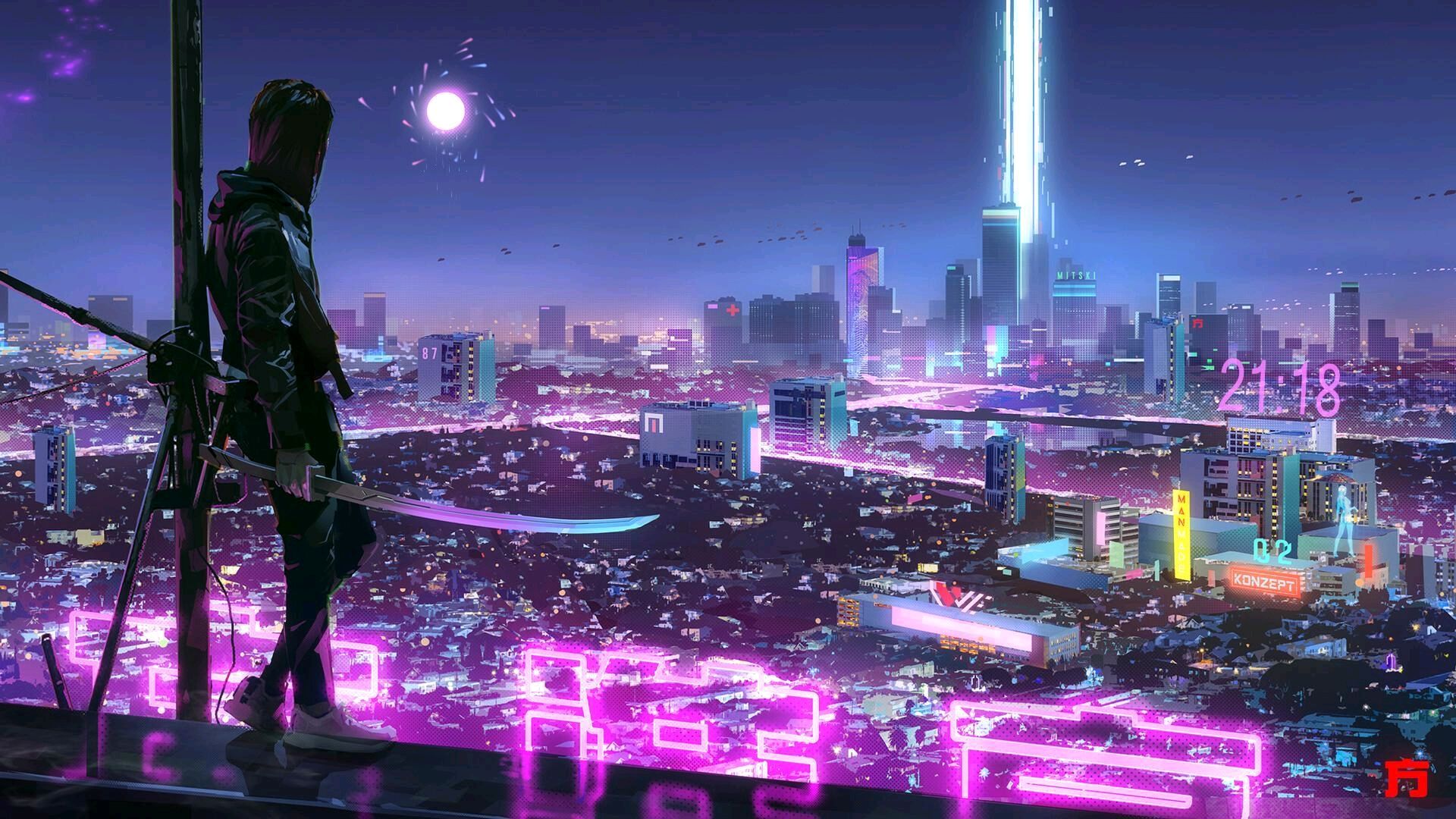 Cyberpunk sci-fi futuristic mobile wallpaper background image WeChat QQ -  iNEWS
