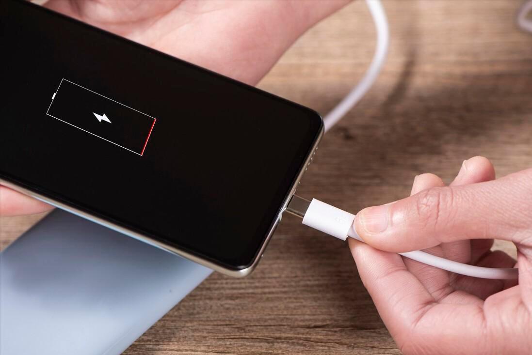 Charge the phone to 100 and then unplug it? It turns out we were doing
