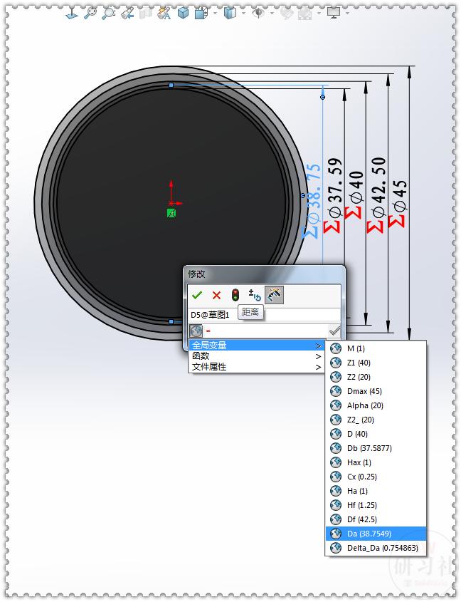 Draw with SolidWorks equation involute spur internal gear iNEWS