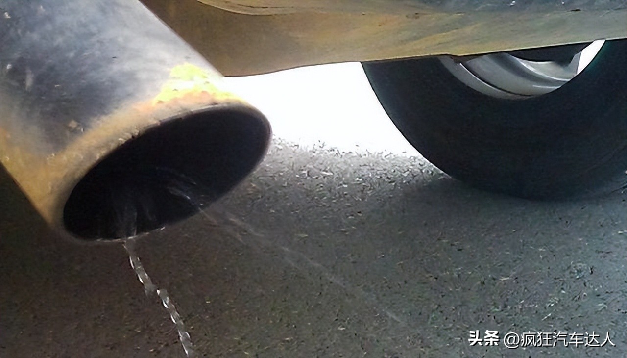 Why does the exhaust pipe of Japanese cars often drip water, but German