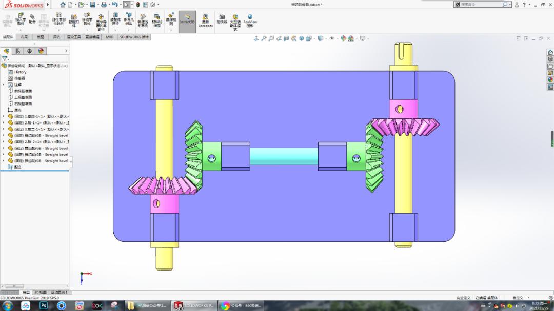 Made with SolidWorks Bevel gear transmission iNEWS