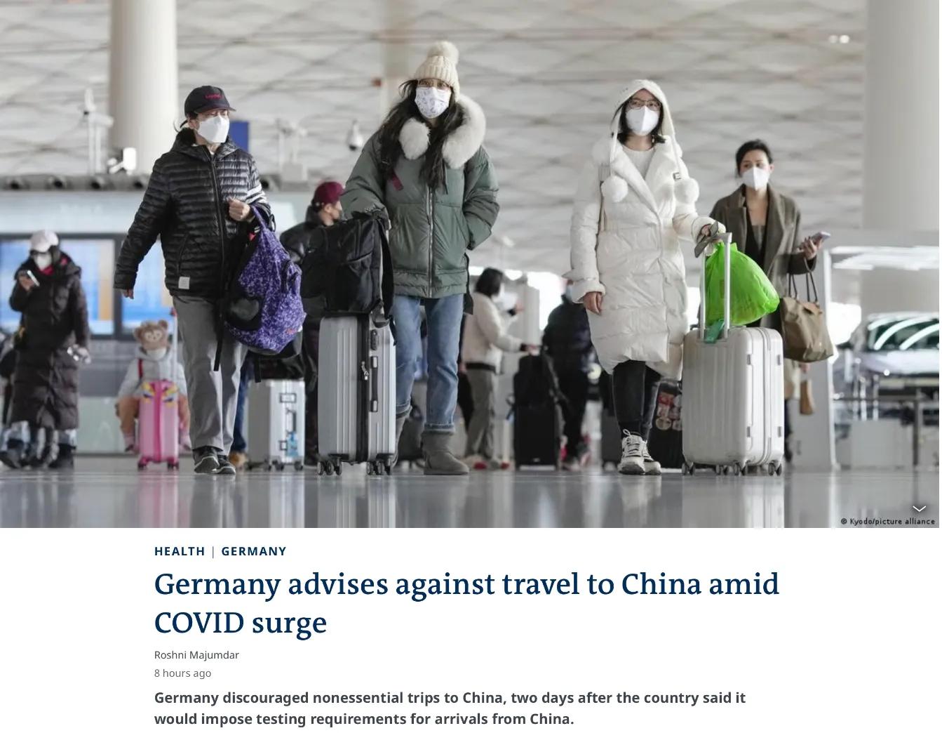 Dangerous!Germany issues warning against travel to China iMedia