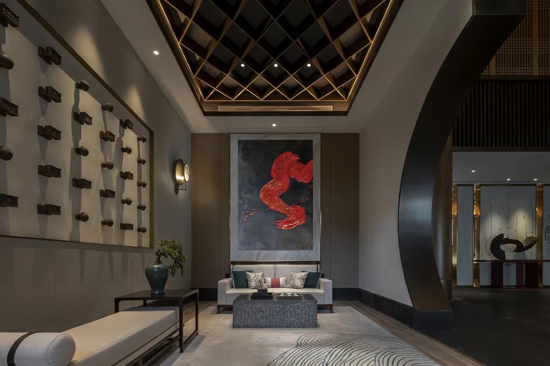 Tang Style Interior Tang style hotel design: three green, phthalocyanine blue, cinnabar ...