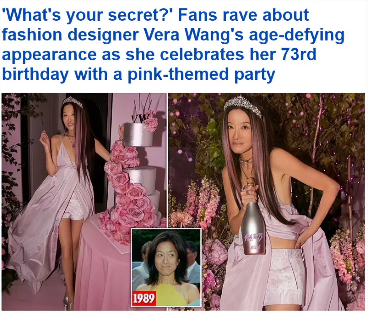 73歲王薇薇穿露臍裝慶生，少女面龐引外媒關注，網友說出「真相」