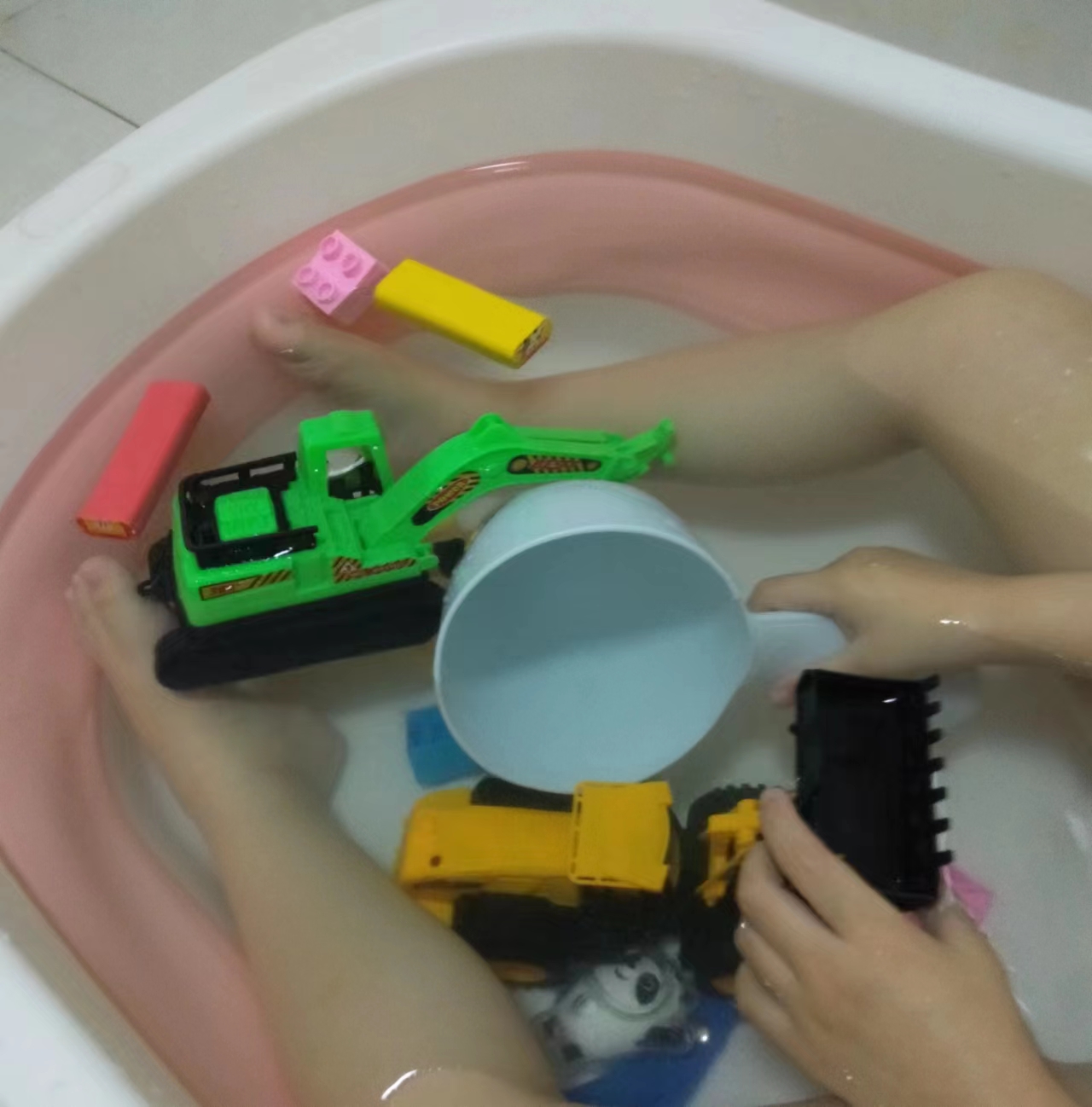 Those things when the baby takes a bath, the baby poops and pees in the