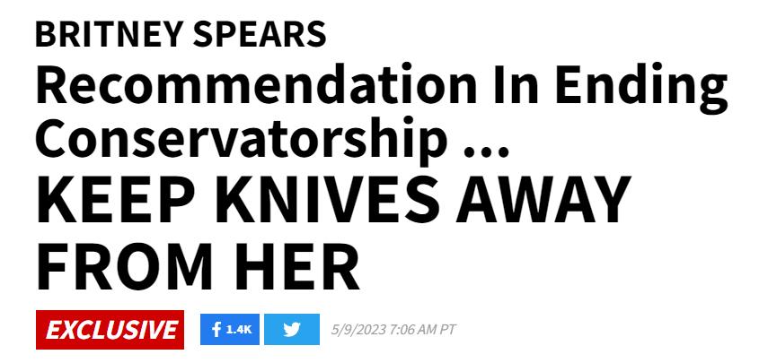 Britney Spears was advised to stay away from knives and fear of being ...