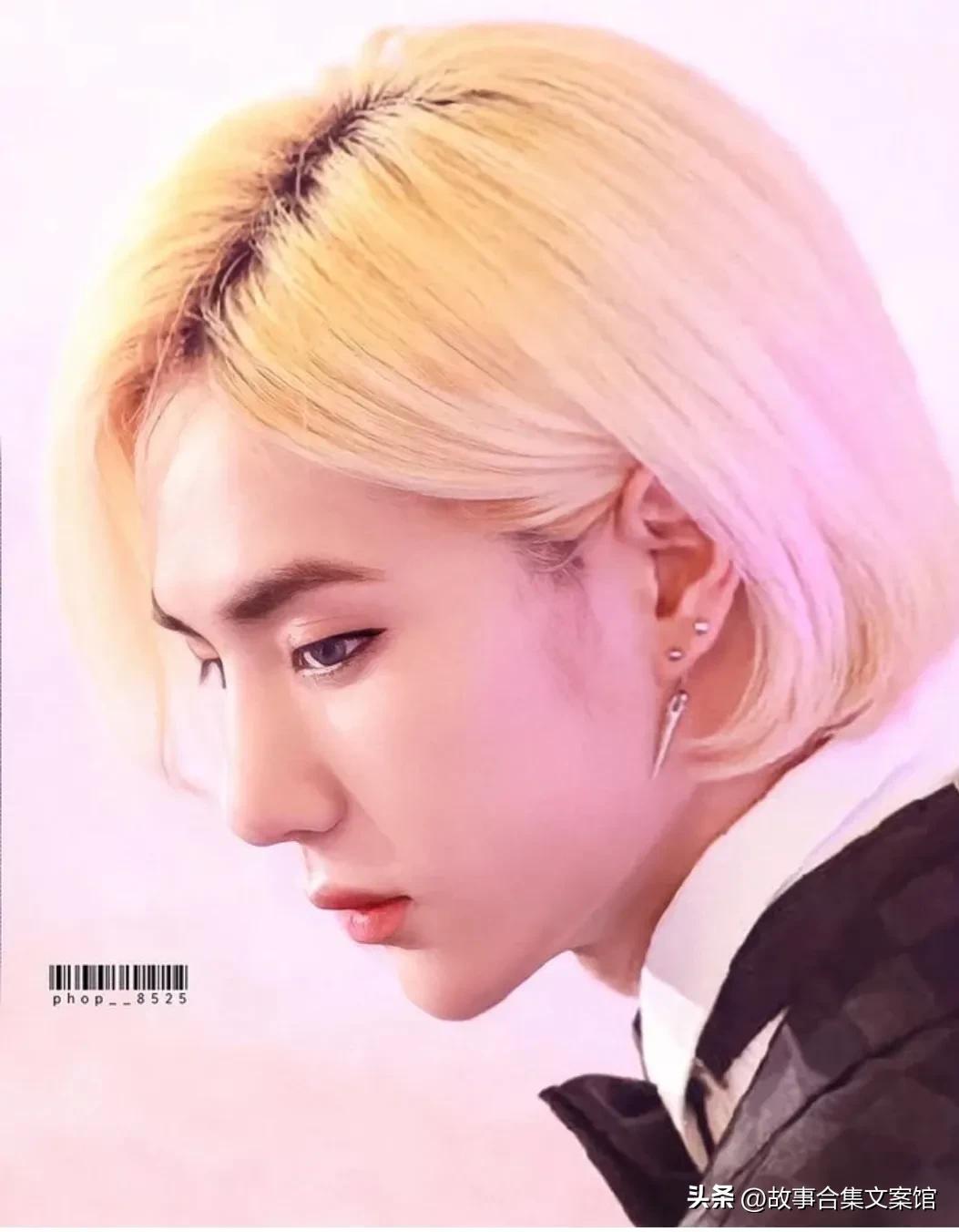 Wang Yibo's early photos of white peony, with blond hair, look good - iNEWS