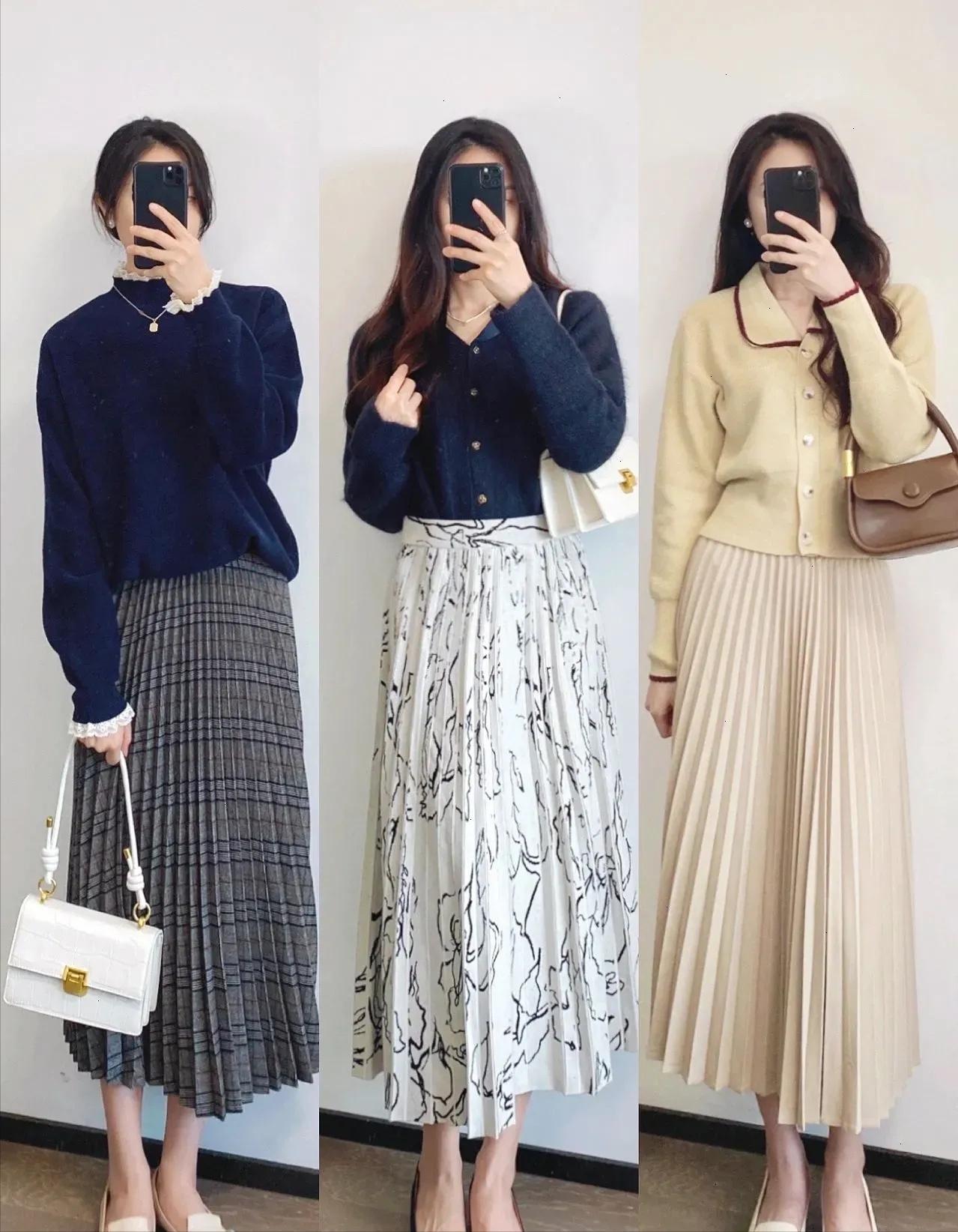 How to wear a kneelength skirt with a sense of fashion? It is very