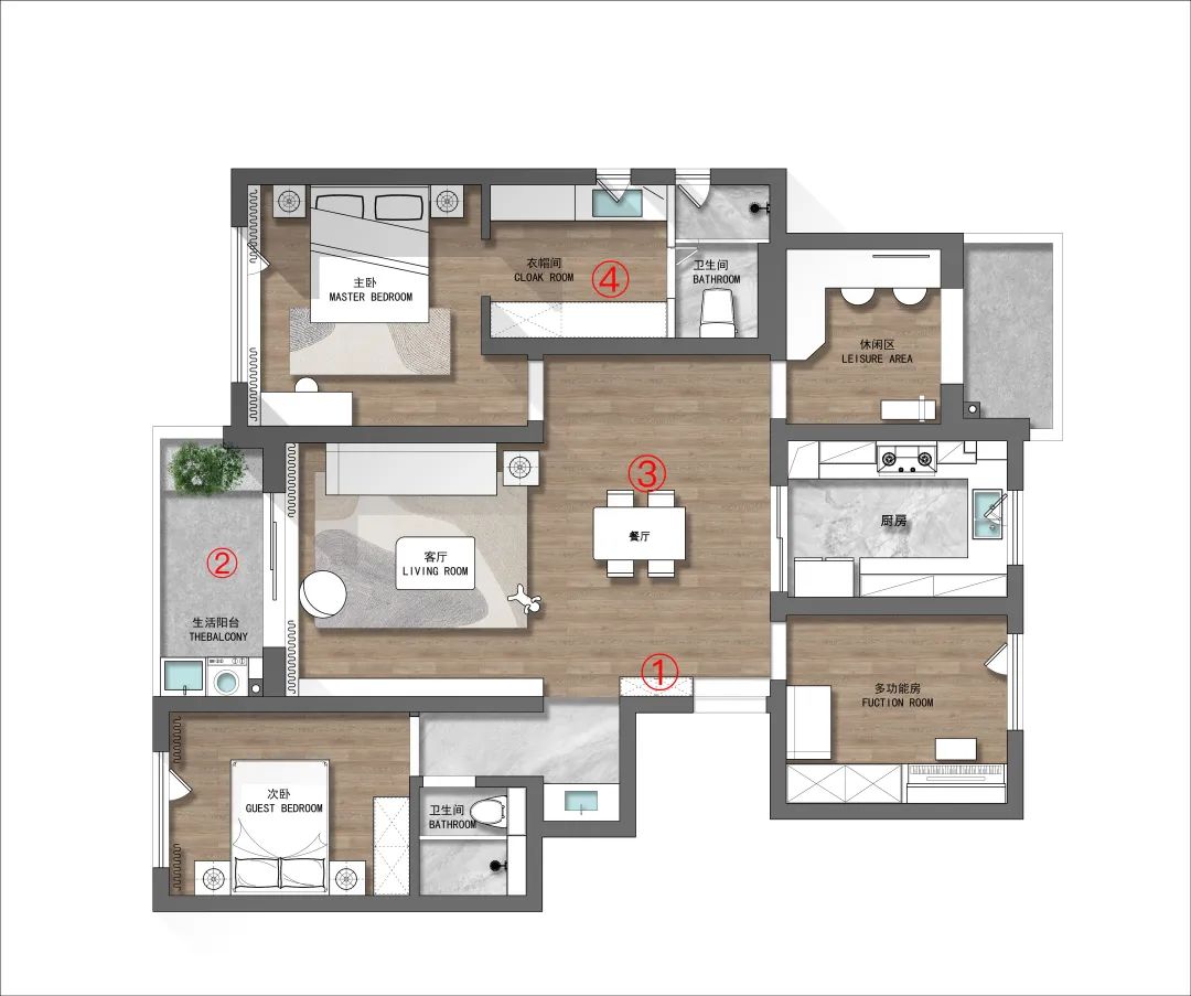The same 132 square meters do not do an imitation design, the whole ...