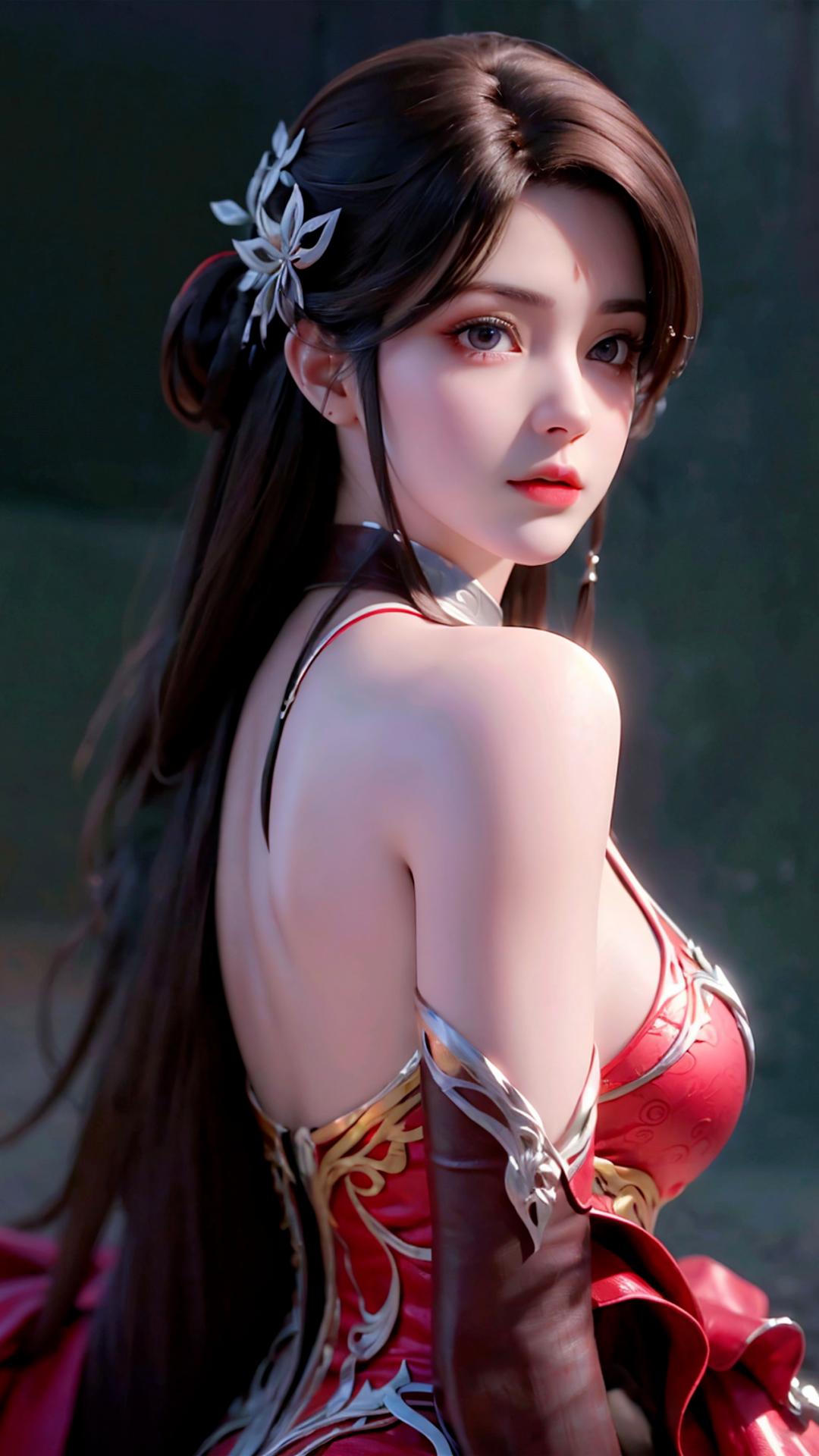 Perfect World: Huo Ling'er, revealing the secret of her sexy back